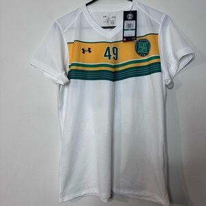 Under Armour White and Green Soccer Jersey